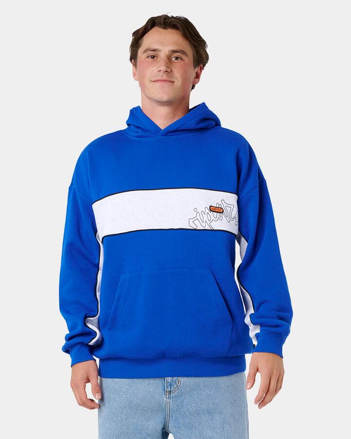 Image of a model wearing Outerwear. Product name - Rip Curl Mens Panel Beater Pullover Hoodie Sports Marle in Sports Marle colour by brand - Rip Curl