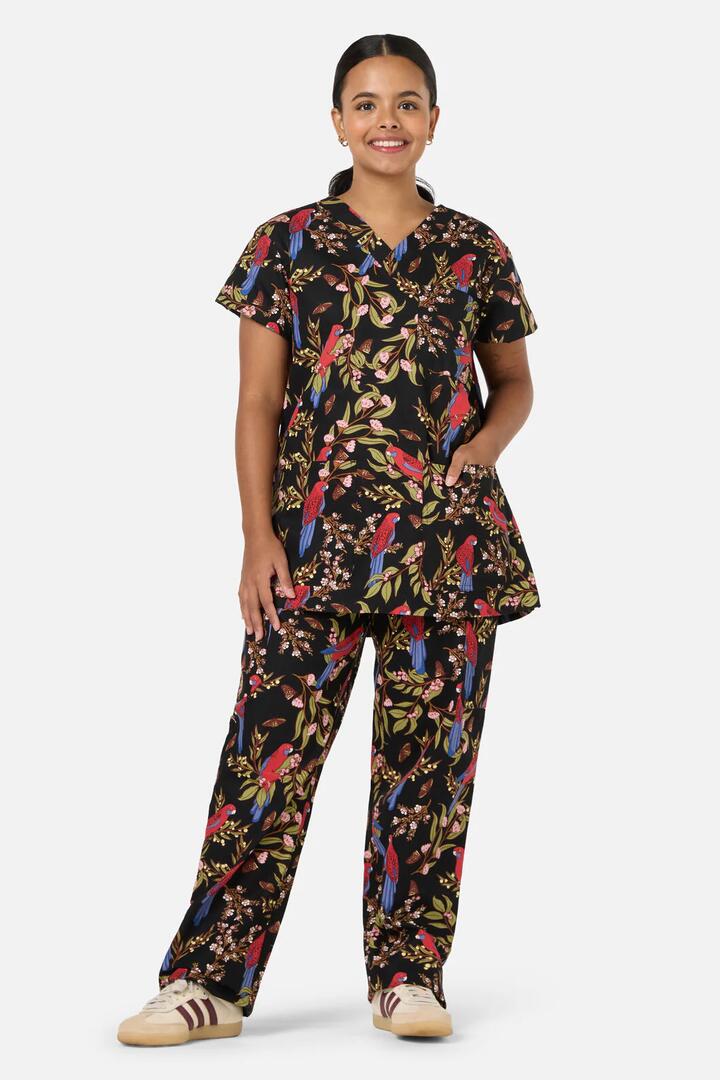 Image of a model wearing Uniforms & Workwear. Productname: Rosella Scrub Set in Black colour by brand - Scrubs With Love