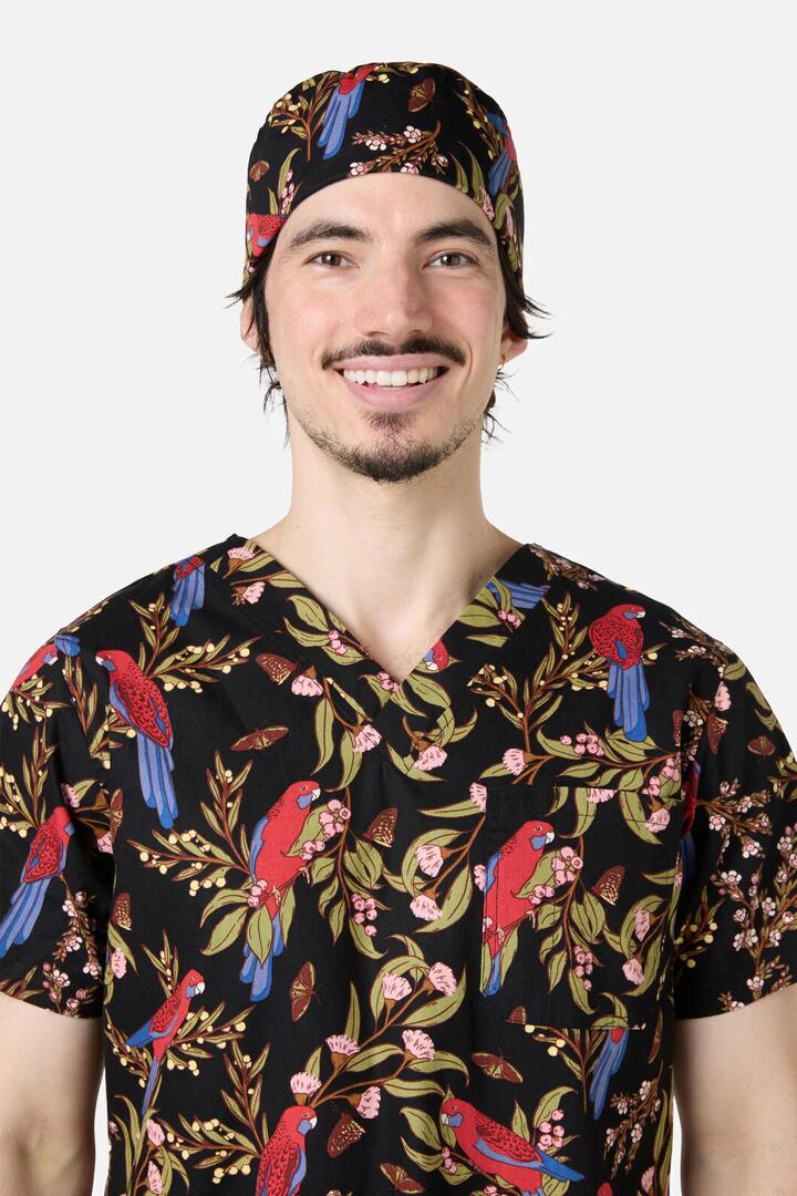 Image of Hats. Productname: Rosella Scrub Hat in Black colour by brand - Scrubs With Love