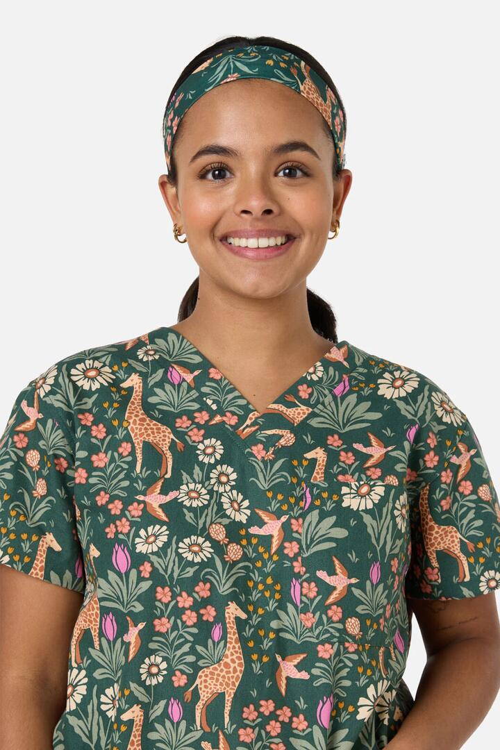 Image of Hair Accessories. Productname: Giraffe Scrub Headband in Green colour by brand - Scrubs With Love