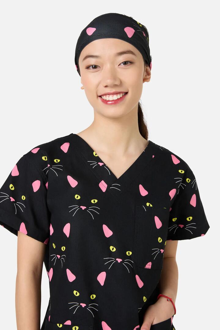 Image of Hair Accessories. Productname: Night Cat Scrub Headband in Black colour by brand - Scrubs With Love
