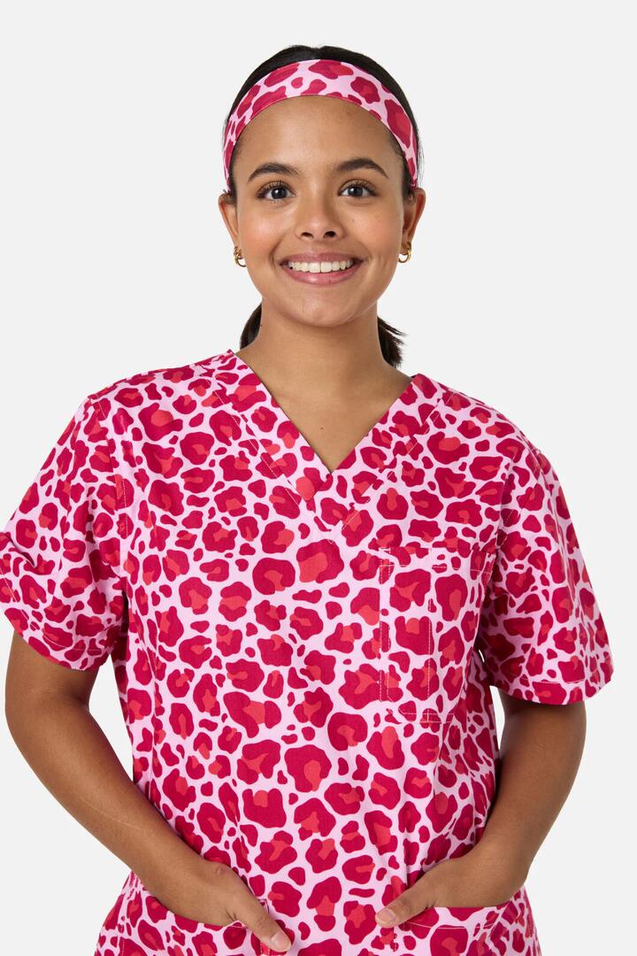 Image of Hair Accessories. Productname: Leopard Cub Scrub Headband Pink in Pink colour by brand - Scrubs With Love