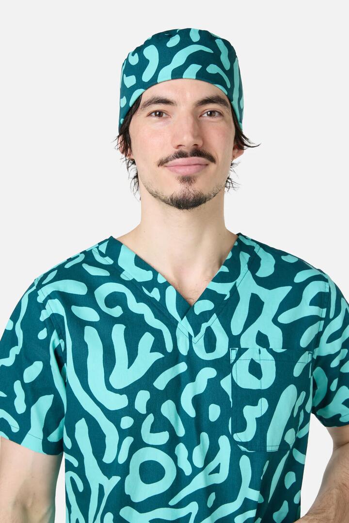 Image of Hats. Product name - Green Ripple Scrub Hat in Green colour by brand - Gorman