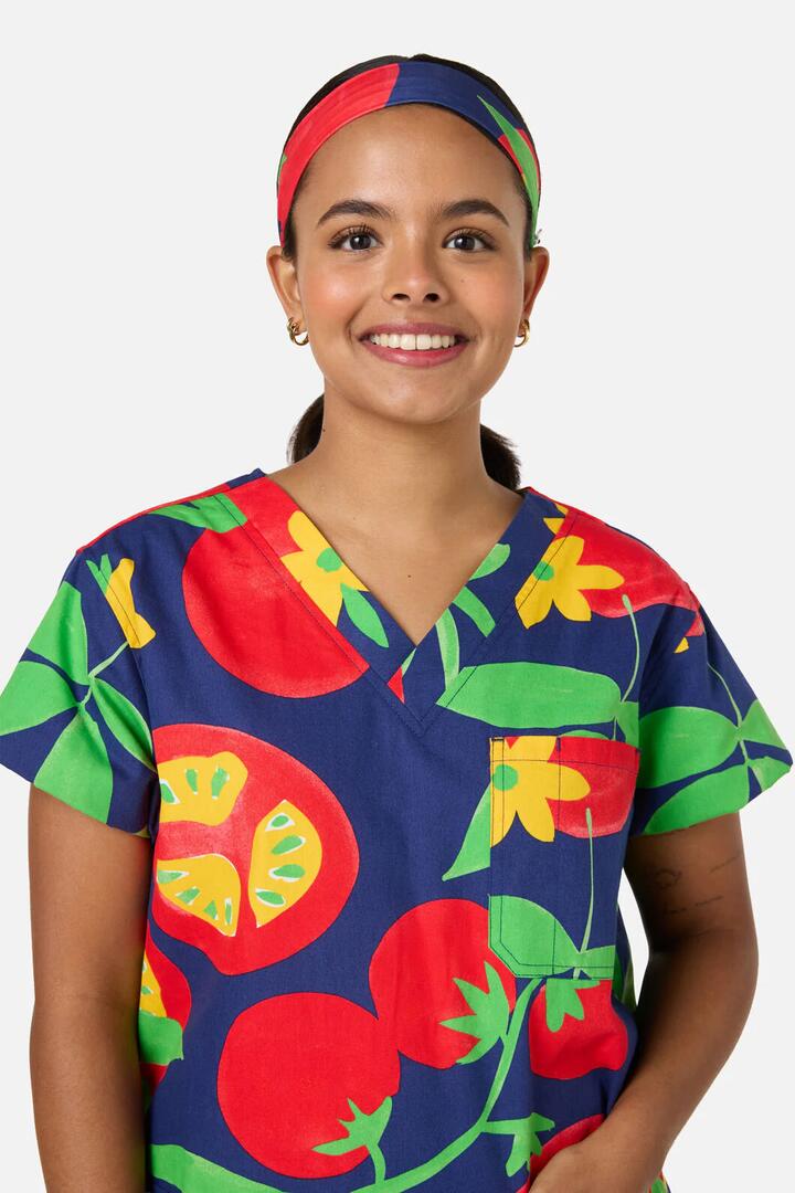 Image of Hats. Product name - Tomato Salad Scrub Headband in Navy colour by brand - Gorman