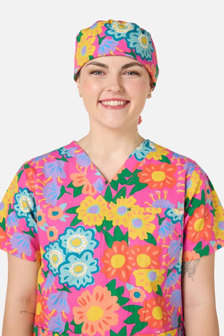 Image of Hats. Product name - Dream Garden Scrub Hat in Pink colour by brand - Gorman