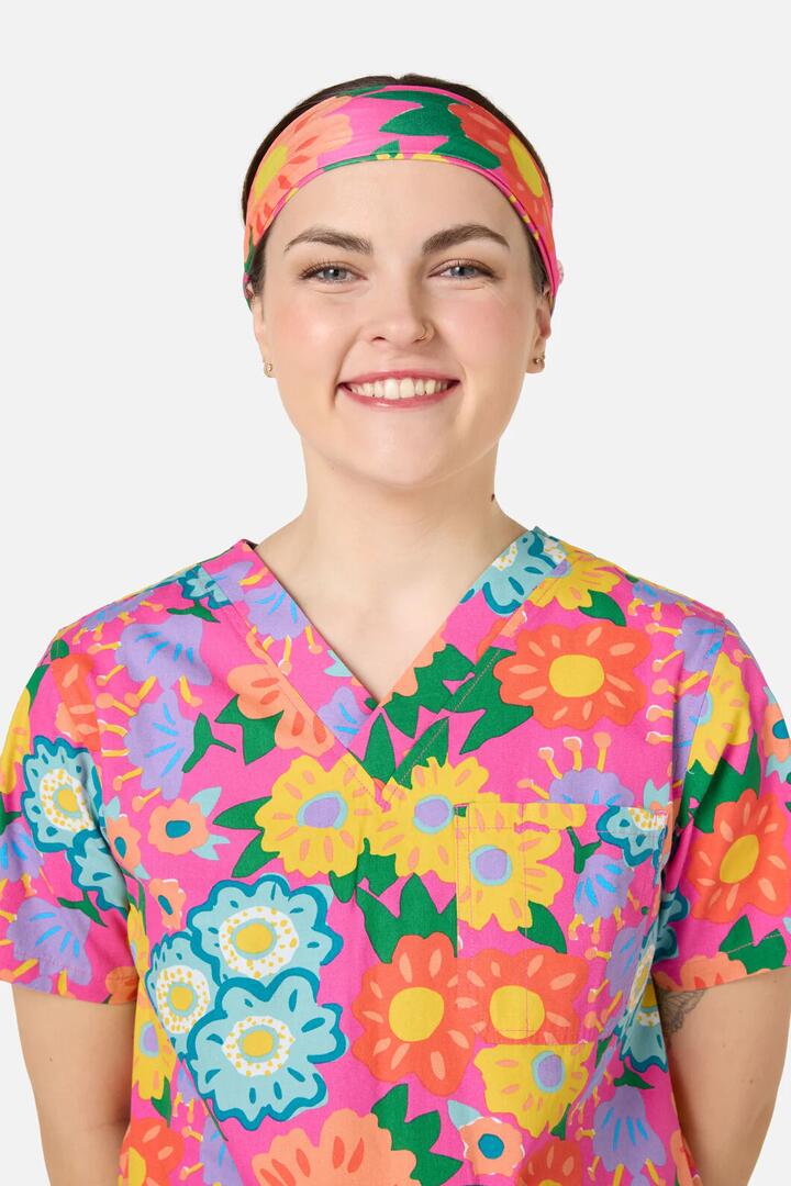 Image of Hats. Product name - Dream Garden Scrub Headband in Pink colour by brand - Gorman