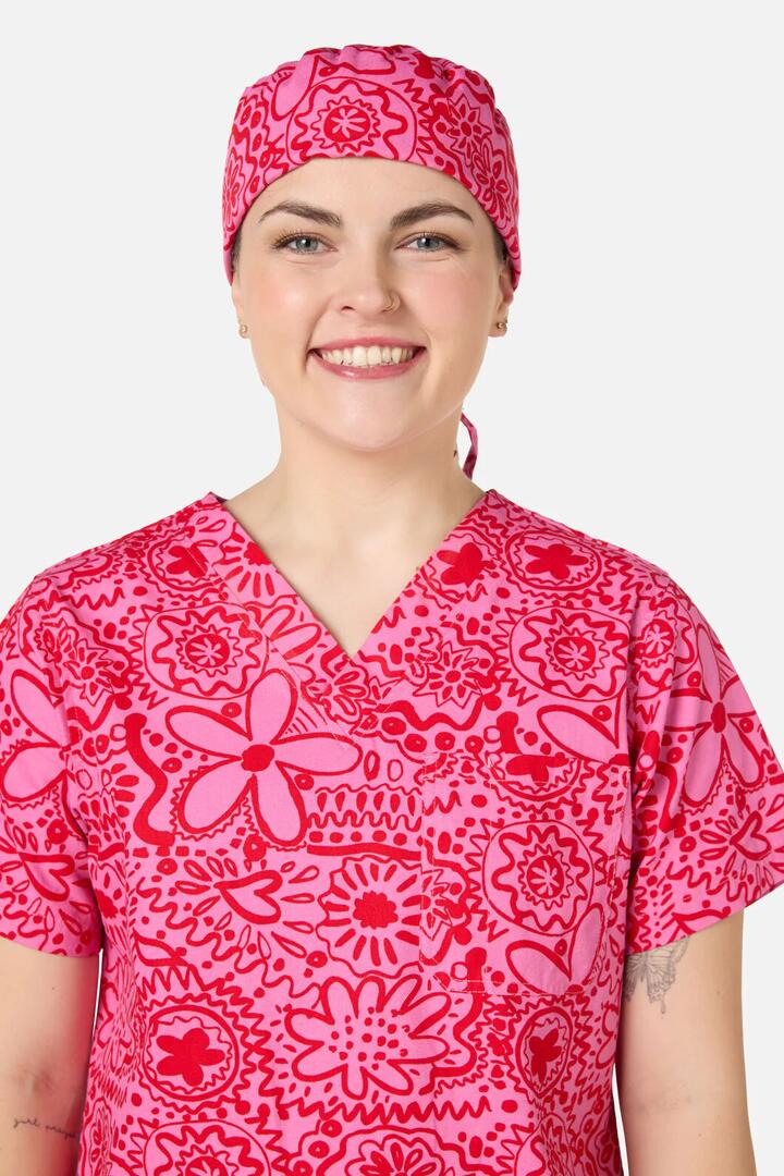 Image of Hats. Product name - Pink Daisy Mae Scrub Hat in Pink colour by brand - Gorman