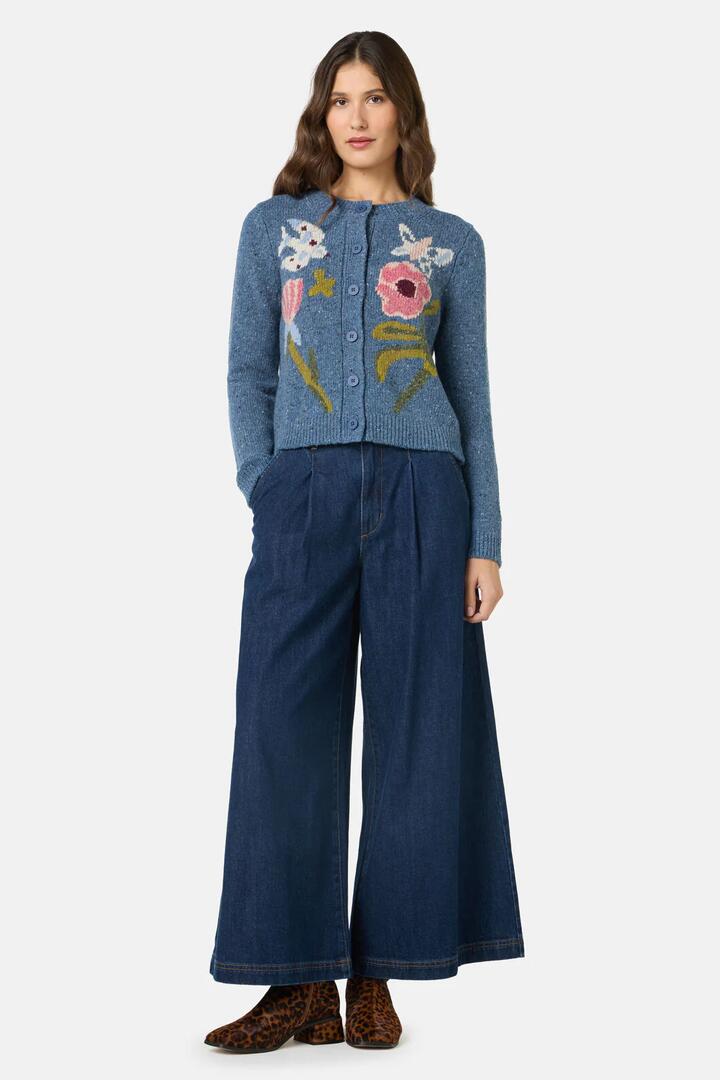 Image of Cardigans. Product name - The Garden Cardigan in Blue colour by brand - Gorman