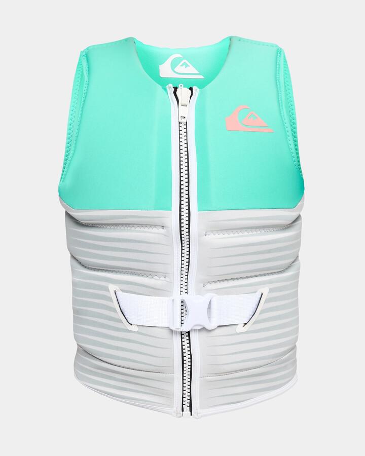 Image of Accessories. Product name - Quiksilver Womens Approved Pfd White/Aqua in White/Aqua colour by brand - Quiksilver