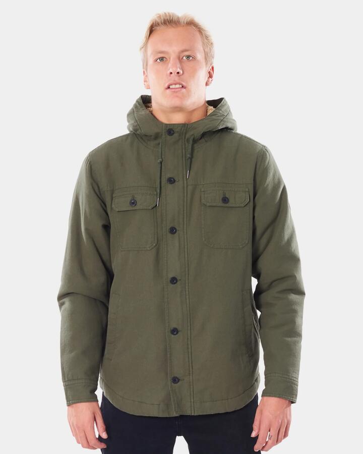 Image of Coats & Jackets. Product name - Rip Curl Mens Classic Surf Gibbos Insulated Jacket Dark Olive in Dark Olive colour by brand - Rip Curl
