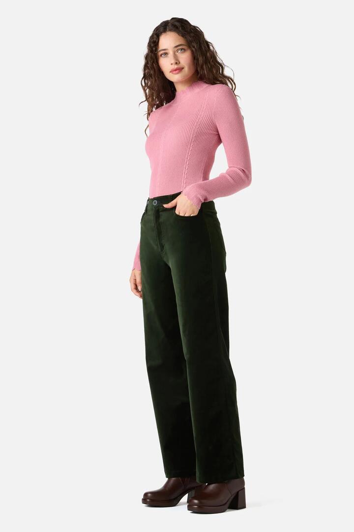 Image of Jeans. Productname: Rachel Velvet Jean in Olive Green colour by brand - Princess Highway