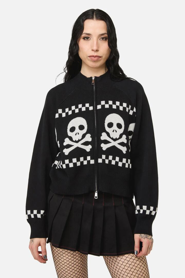 Image of Cardigans. Productname: Bonez Goth Cardigan in Black colour by brand - Black Friday