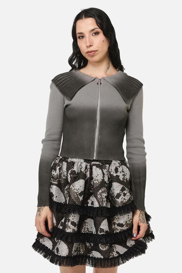 Image of Cardigans. Productname: Bonez Gradient Zip Cardigan in Grey/Black colour by brand - Black Friday
