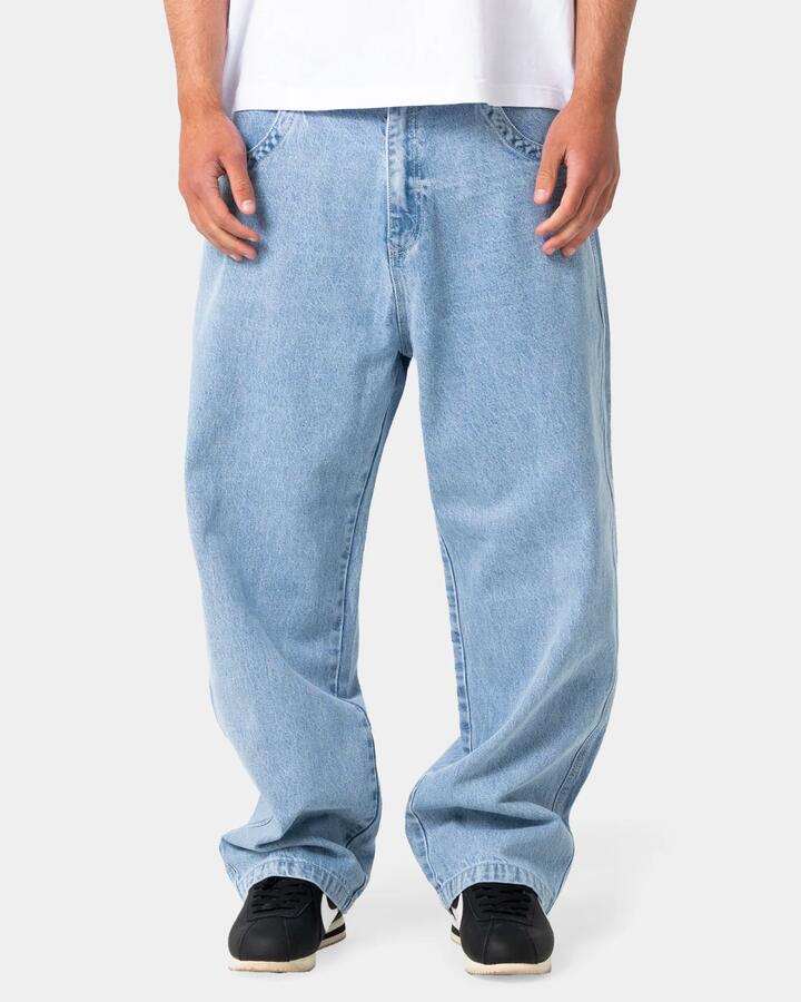 Image of Jeans. Product name - Rusty Mens Turbo Baggy Denim Jeans True Blue in True Blue colour by brand - Rusty