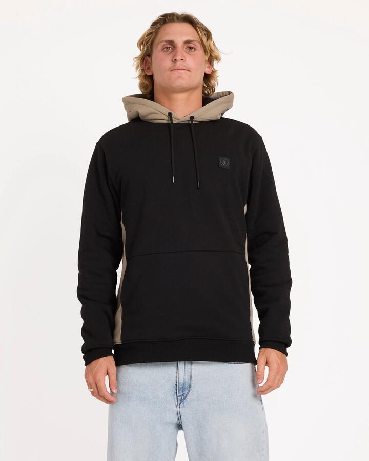 Image of a model wearing Outerwear. Product name - Volcom Mens Single Stone Zip Up Hoodie Brindle in Brindle colour by brand - Volcom