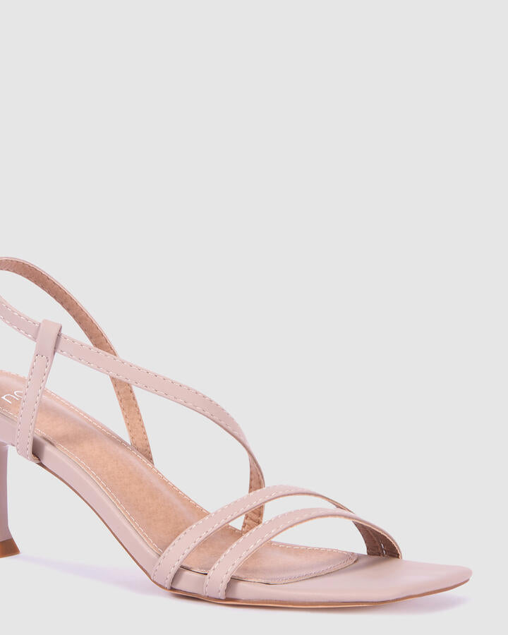 Image of Heels. Product name - Lainey Nude Heels in Neutral colour by brand - Novo