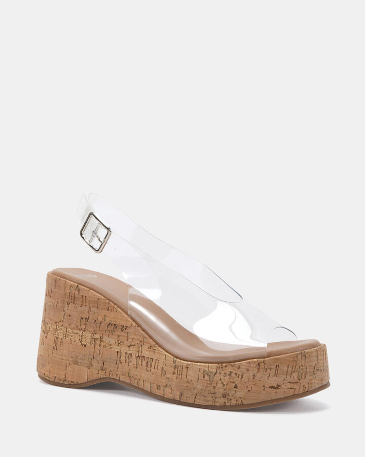 Image of Boots. Product name - Belief Clear Wedges in Beige colour by brand - Novo