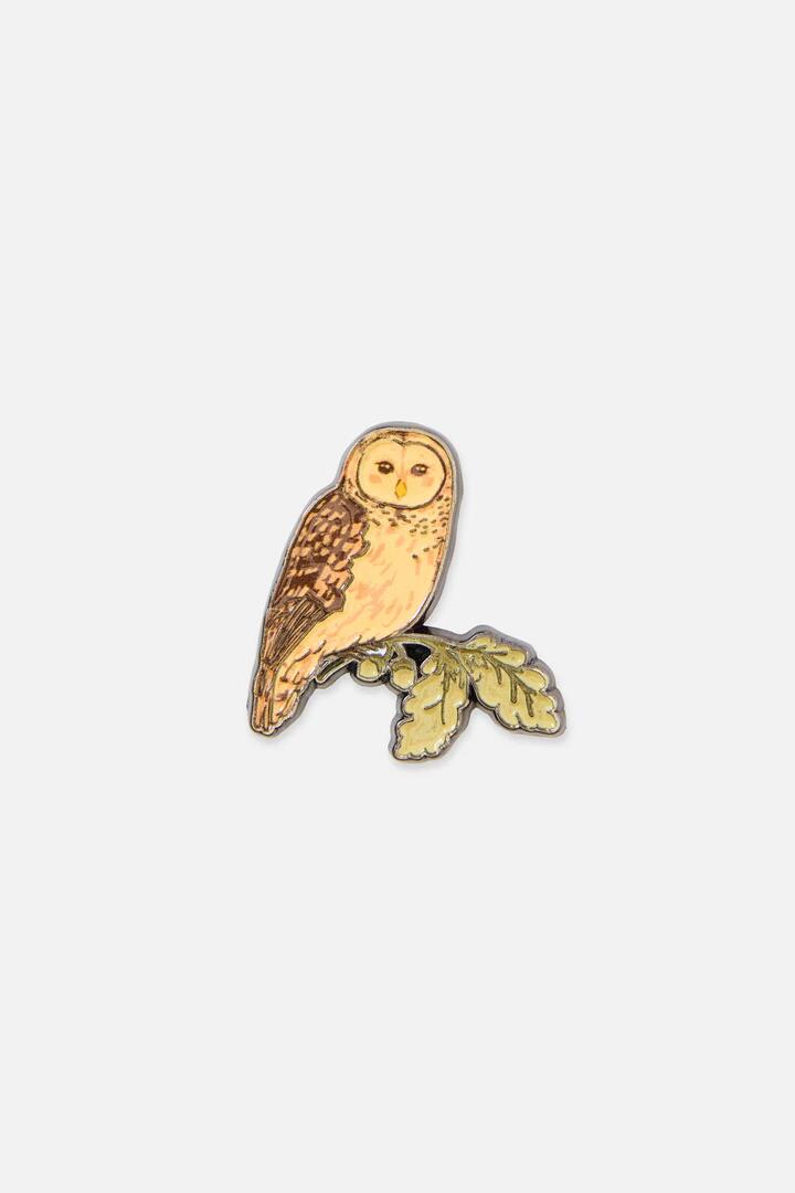 Image of Jewelry. Productname: Owl Pin in Dark Cream colour by brand - Princess Highway