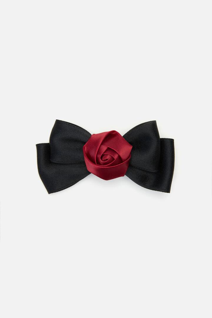 Image of Slippers. Productname: Rose Bow Slide Hair Clip in Black colour by brand - Princess Highway