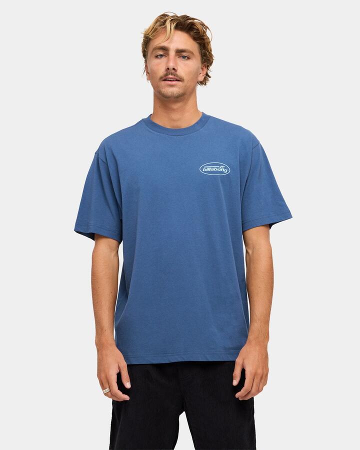 Image of T-Shirts. Product name - Billabong Mens Walled T-Shirt Denim in Denim colour by brand - Billabong