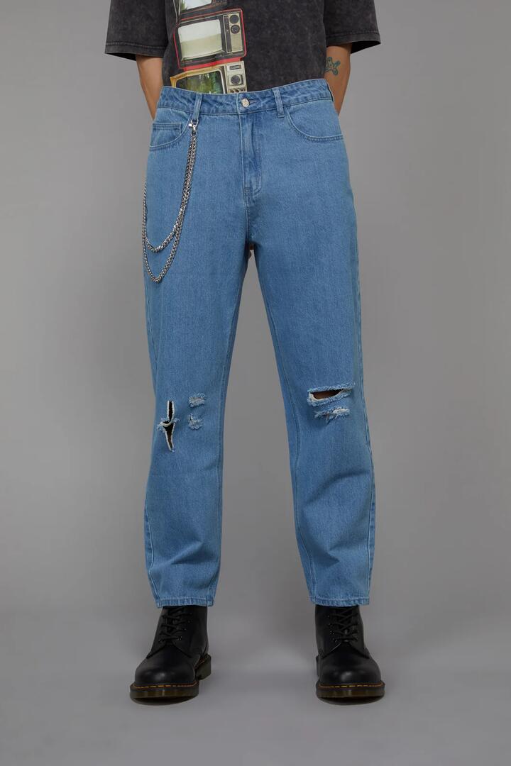 Image of Jeans. Productname: Scrapbook Distressed Jean in Blue colour by brand - Black Friday