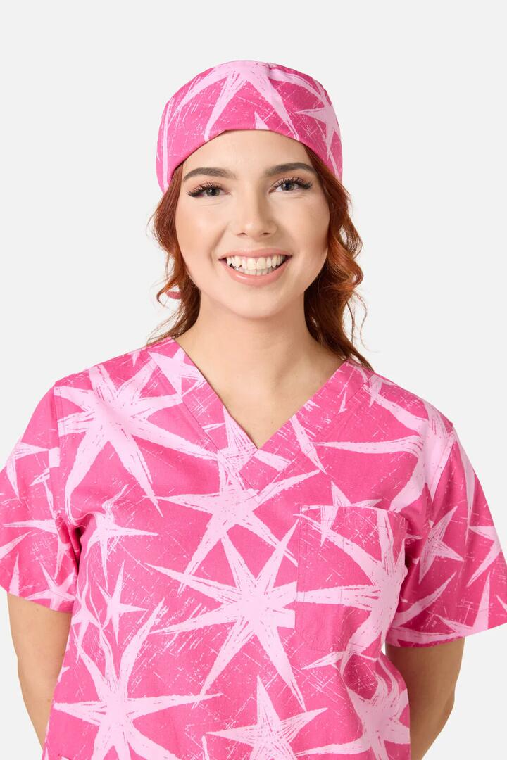 Image of Hats. Productname: Celestial Scrub Hat in Pink colour by brand - Scrubs With Love