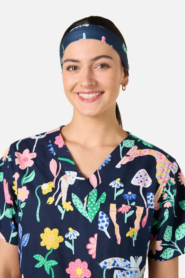 Image of Hats. Product name - Safari Scrub Headband in Navy colour by brand - Gorman