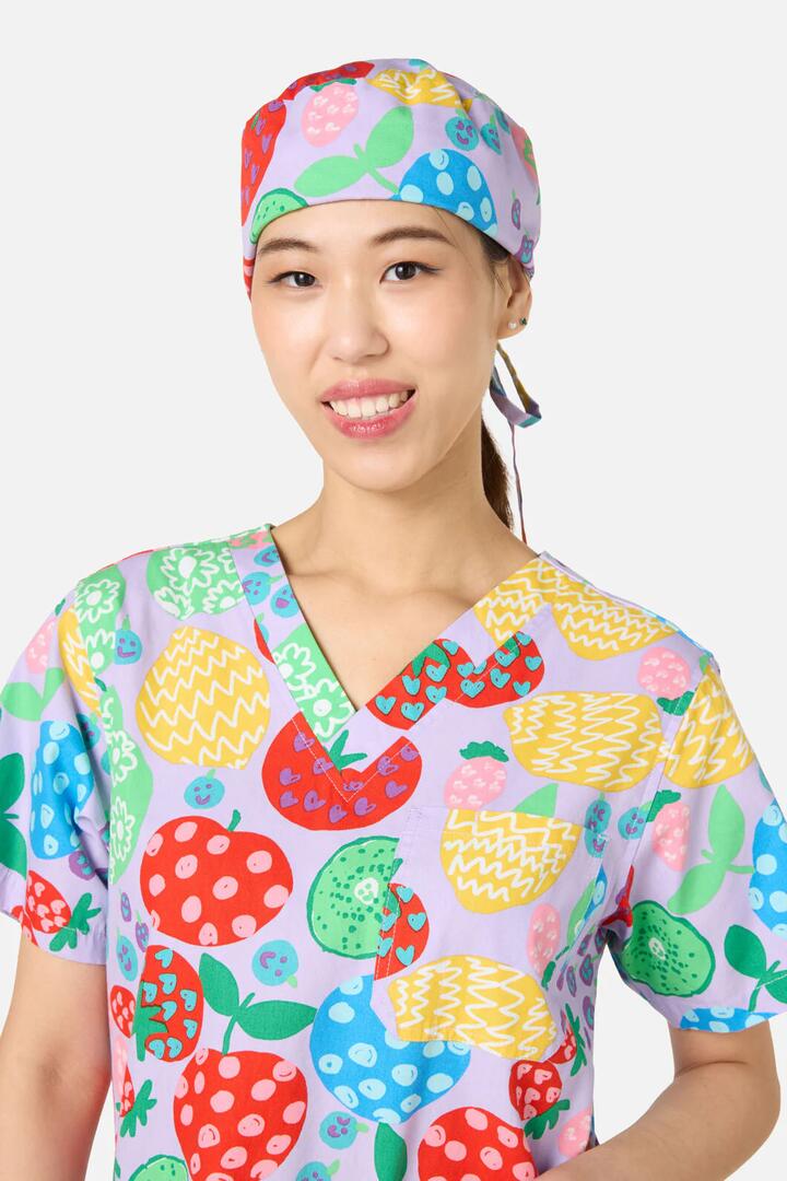 Image of Hats. Product name - Fruity Folk Scrub Hat in Lilac colour by brand - Gorman