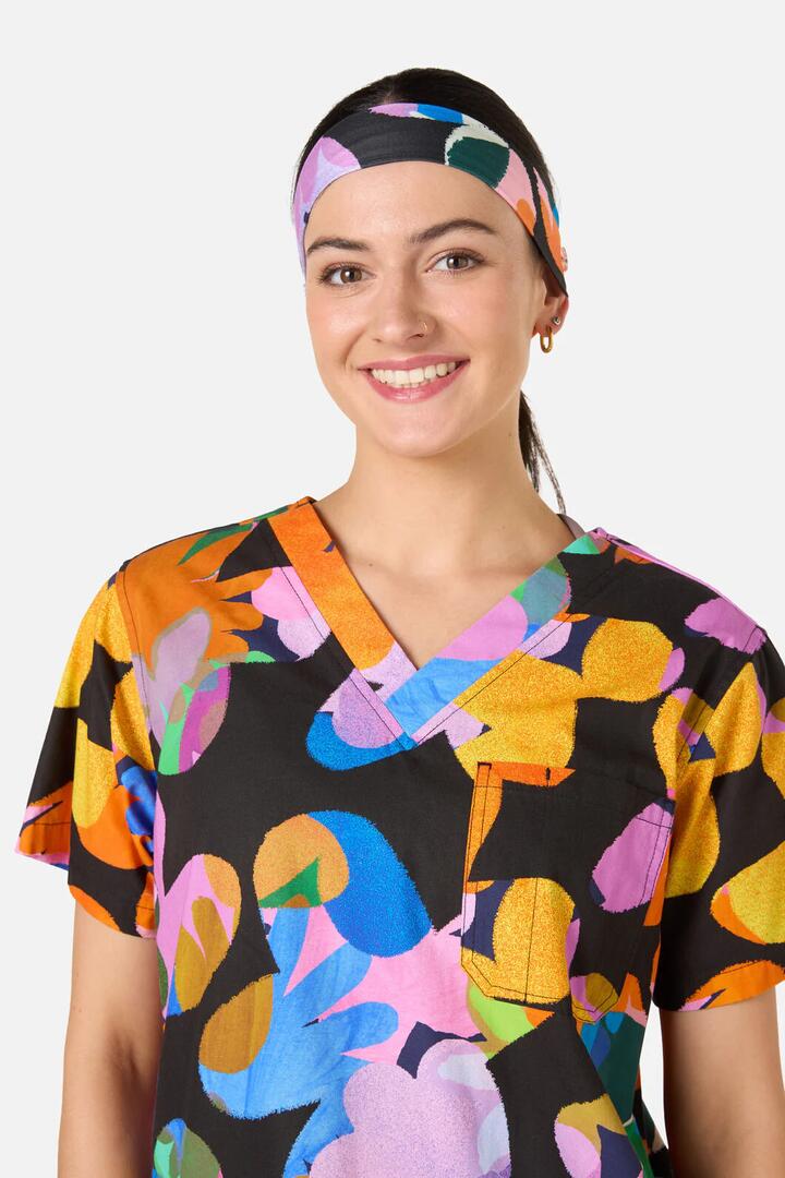 Image of Hats. Product name - Abstract Floral Scrub Headband in Multi colour by brand - Gorman