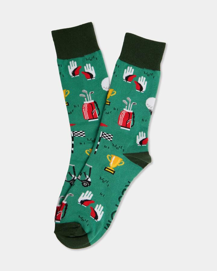 Image of Socks. Product name - Kustom Mens Golf Crew Socks Multi in Multi colour by brand - Kustom