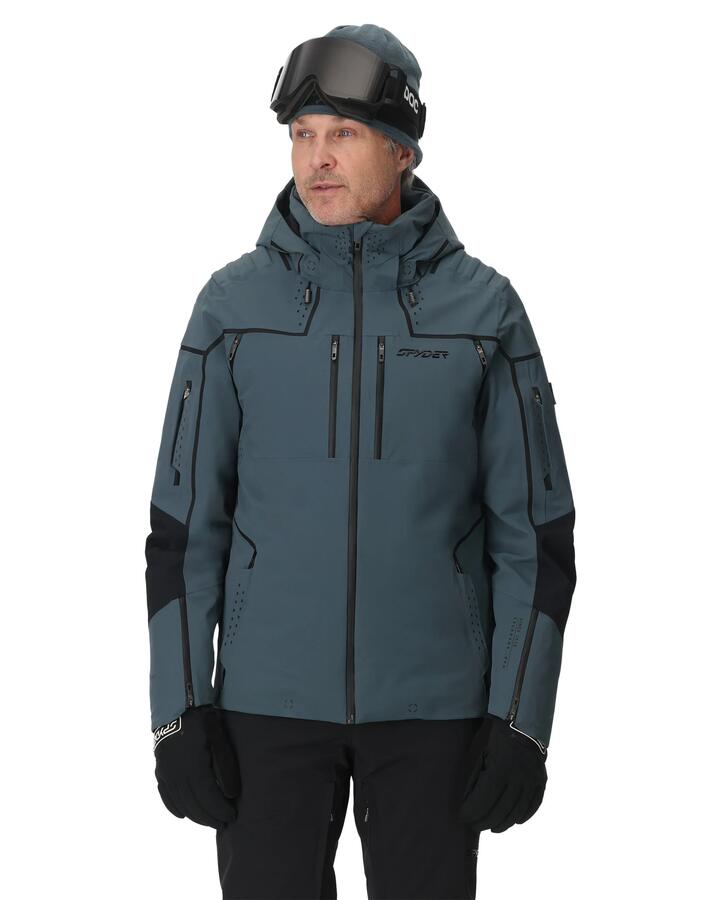 Image of Coats & Jackets. Product name - Spyder Pinnacle Jacket Slate Blue in Slate Blue colour by brand - Spyder