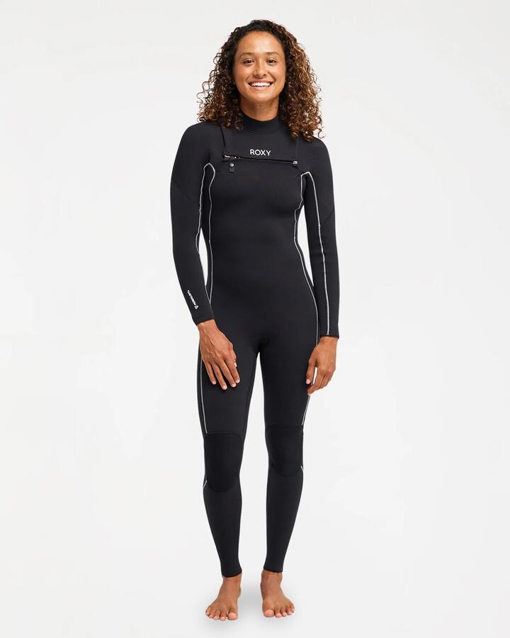 Image of Accessories. Product name - Roxy Womens 3/2Mm Elite Xtra Stretch Chest Zip Wetsuit Black in Black colour by brand - Roxy