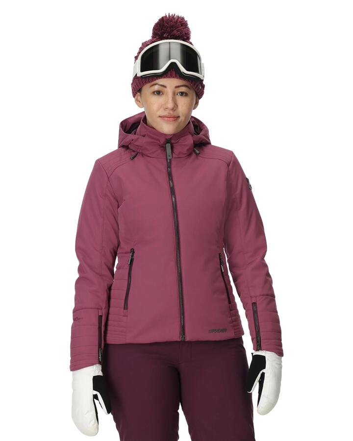 Image of Coats & Jackets. Product name - Spyder Womens Schatzi Snow Jacket Acai in Acai colour by brand - Spyder