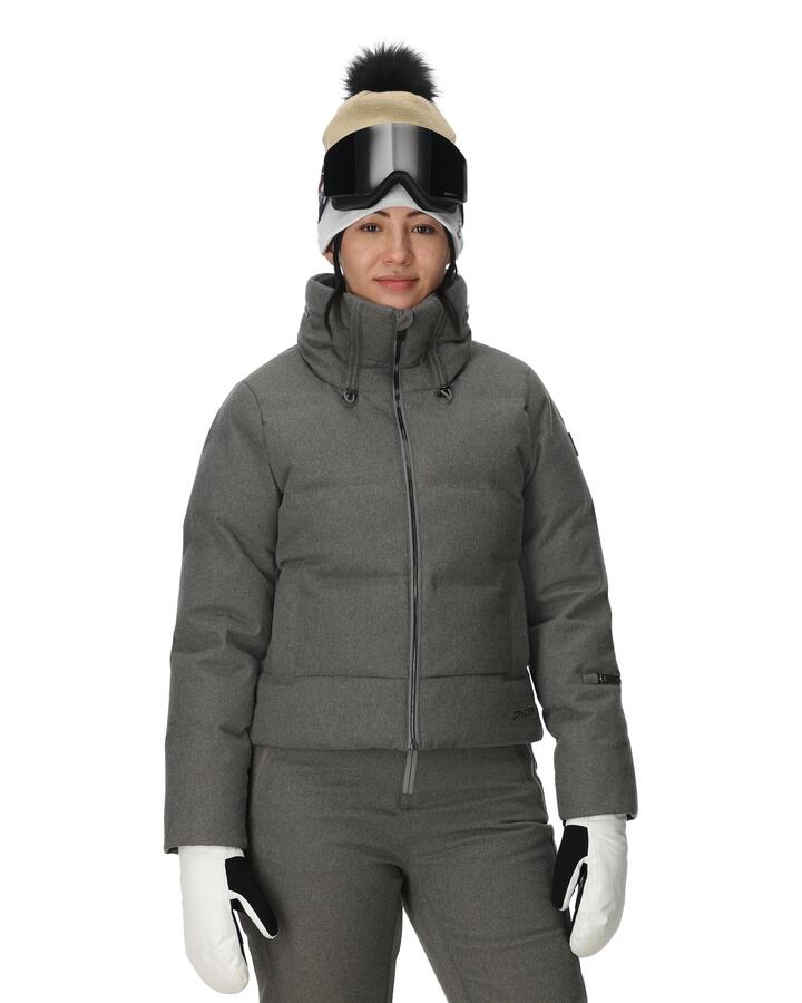 Image of Coats & Jackets. Product name - Spyder Womens Galline Melange Down Jacket Storm Melange in Storm Melange colour by brand - Spyder