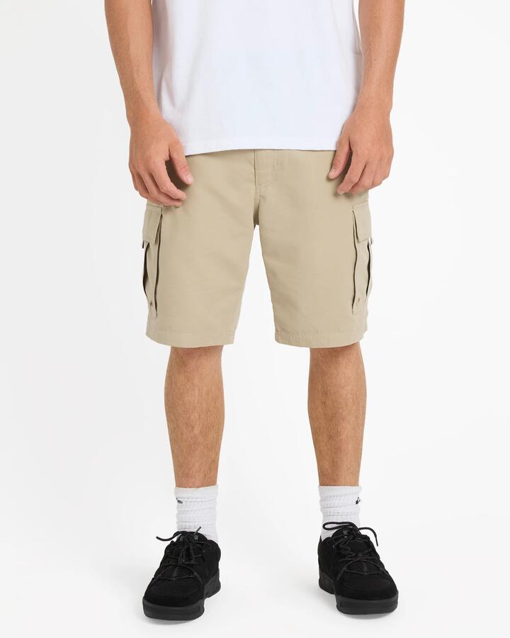 Image of a model wearing Shorts. Product name - Quiksilver Mens Maldive Atoll Cargo Shorts Seneca Rock in Seneca Rock colour by brand - Quiksilver