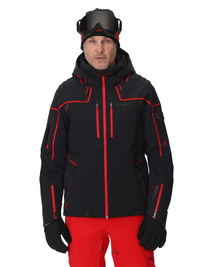 Image of Coats & Jackets. Product name - Spyder Pinnacle Jacket Black in Black colour by brand - Spyder