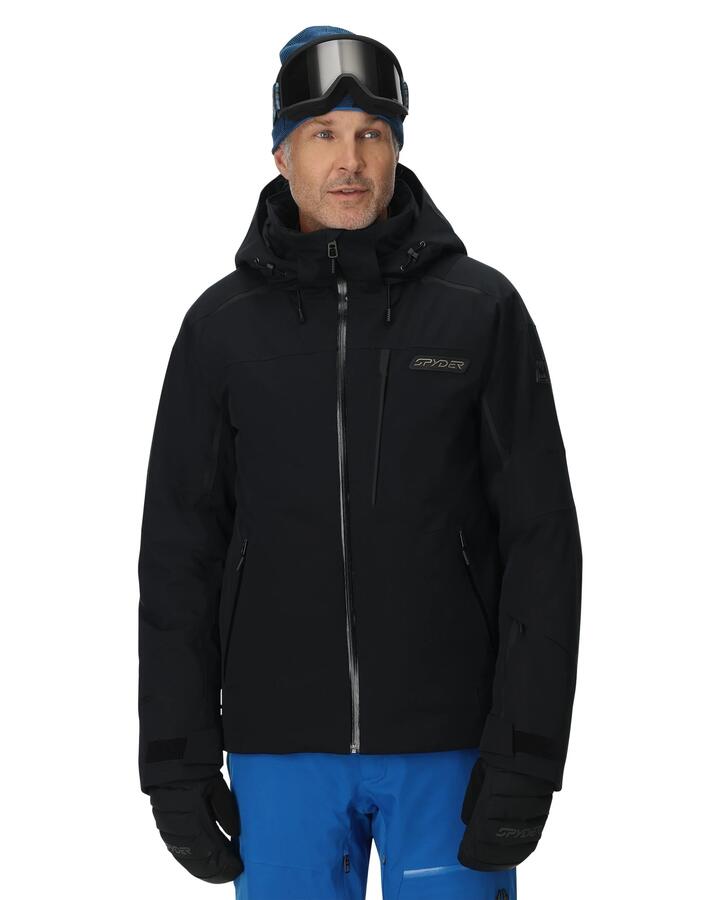 Image of Coats & Jackets. Product name - Spyder Mens Leader Snow Jacket Black in Black colour by brand - Spyder