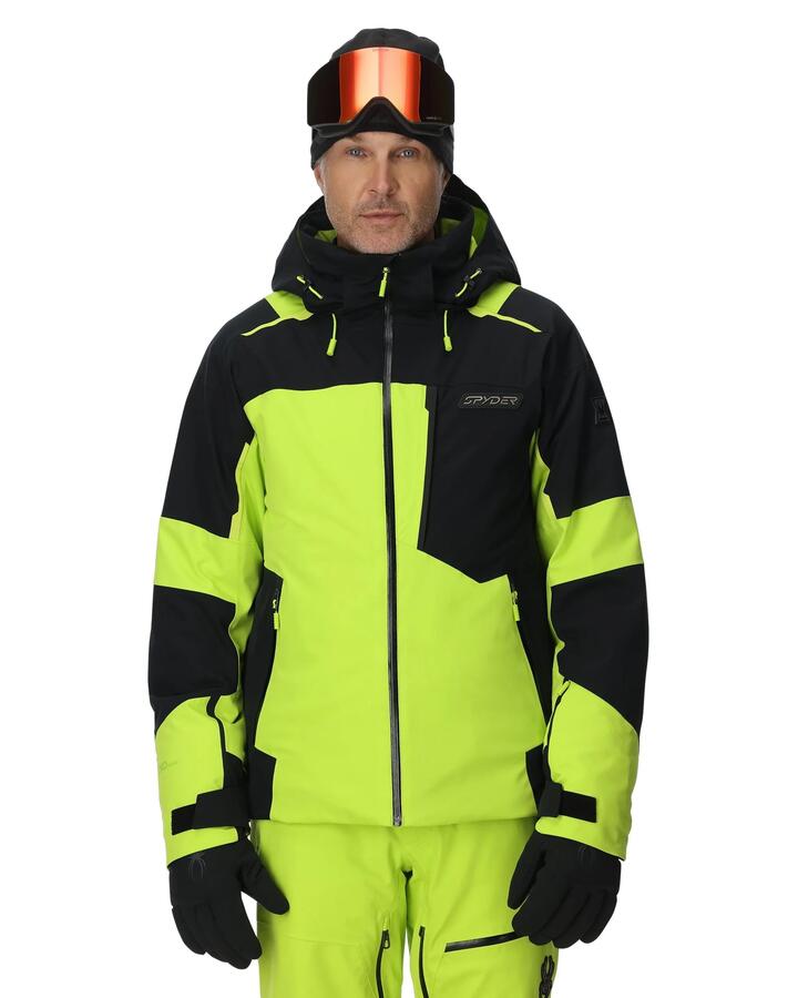 Image of Coats & Jackets. Product name - Spyder Mens Leader Snow Jacket Lime in Lime colour by brand - Spyder