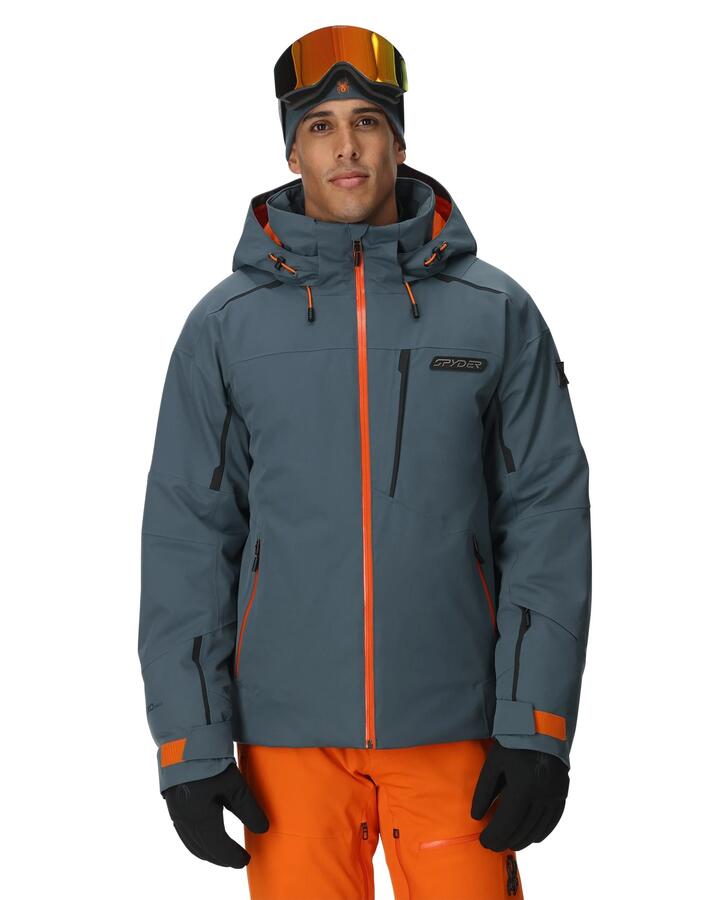Image of Coats & Jackets. Product name - Spyder Mens Leader Snow Jacket Slate Blue in Slate Blue colour by brand - Spyder