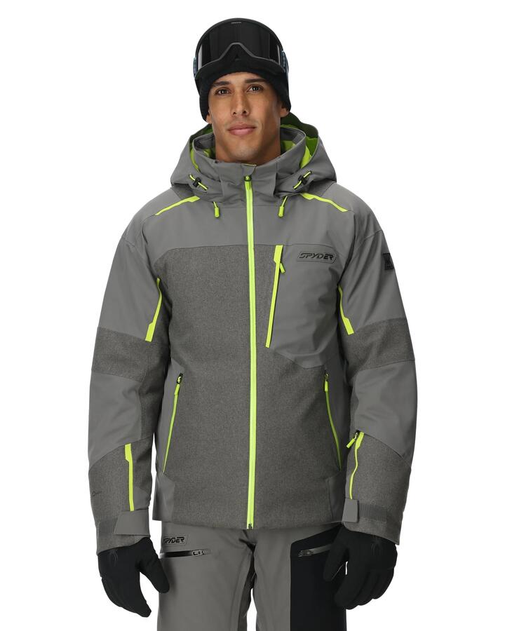 Image of Coats & Jackets. Product name - Spyder Mens Leader Snow Jacket Storm Melange in Storm Melange colour by brand - Spyder