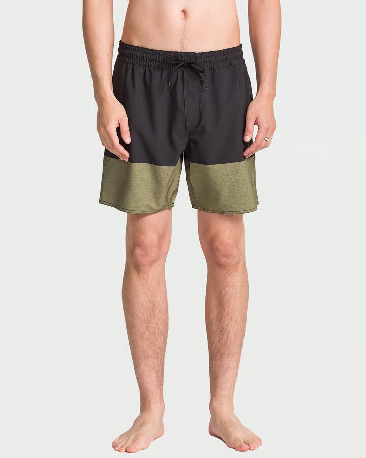 Image of Swimwear. Product name - Volcom Mens Manic Trunk 17" Boardshorts Black/Grey in Black/Grey colour by brand - Volcom