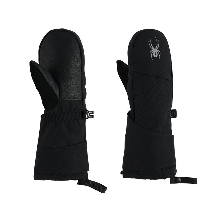 Image of Accessories. Product name - Spyder Boys 2-7 Chubby Snow Mitt Black in Black colour by brand - Spyder