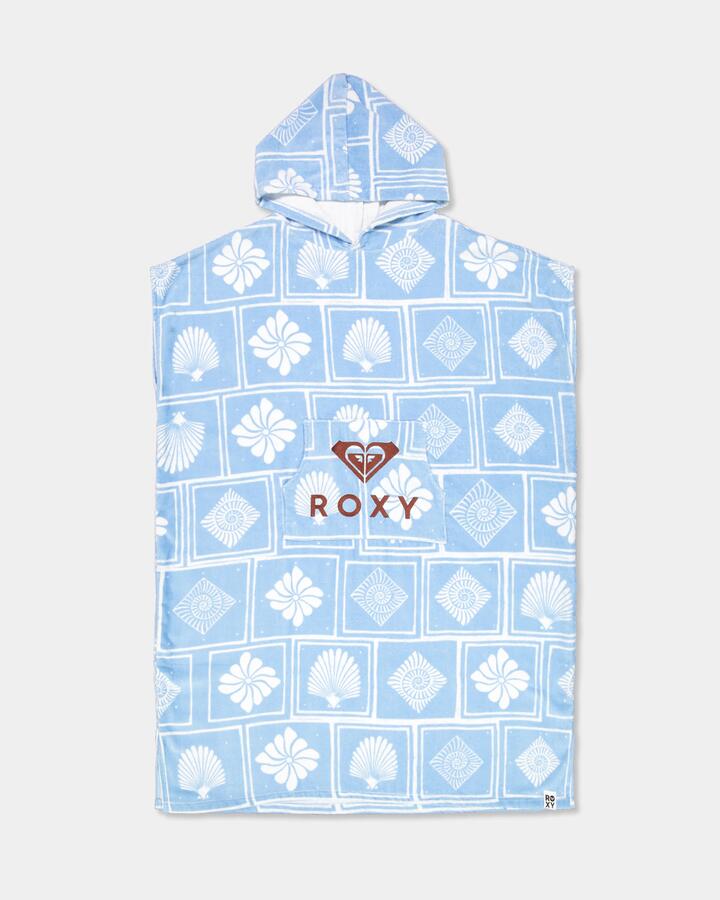 Image of Towels. Product name - Roxy Womens Stay Magical Printed Hooded Towel Cerulean Shell Yeah S in Cerulean Shell Yeah S colour by brand - Roxy