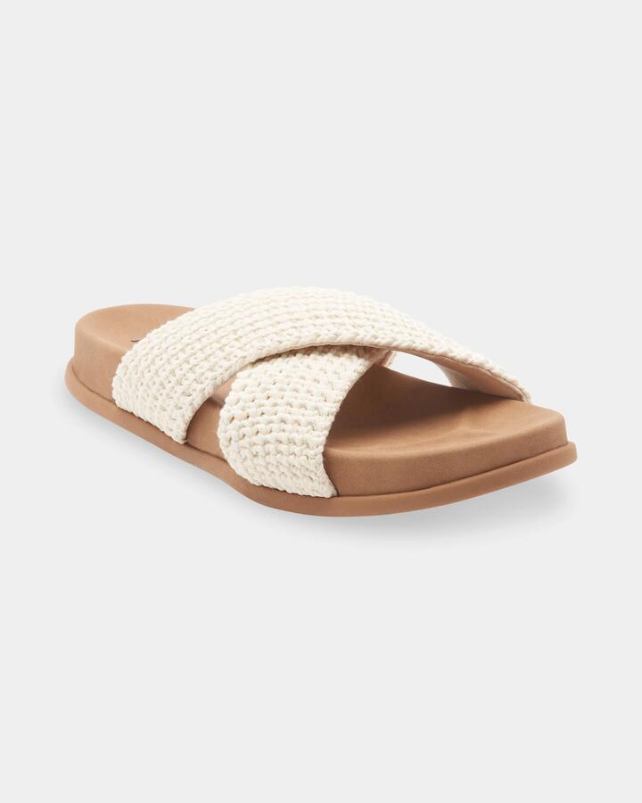 Image of Slippers. Product name - Roxy Womens Syenna 1 Slides Cream in Cream colour by brand - Roxy