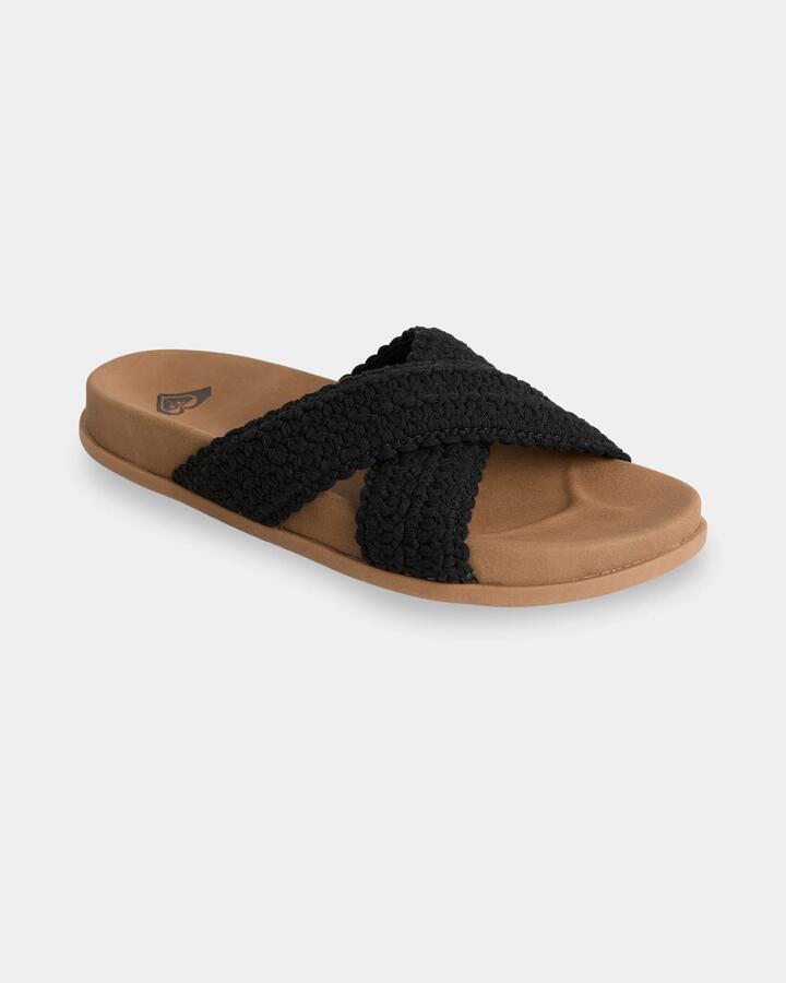 Image of Slippers. Product name - Roxy Womens Syenna 1 Slides Black in Black colour by brand - Roxy