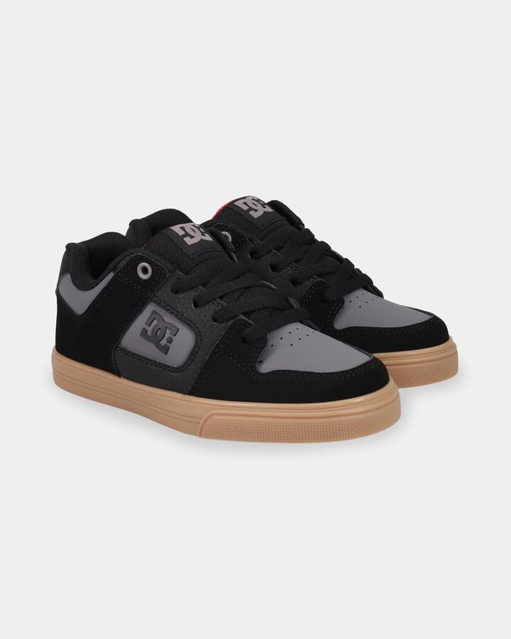 Image of Shoes. Product name - DC Shoes Boys 8-16 Pure Skate Shoes Black/Grey/Gum in Black/Grey/Gum colour by brand - DC Shoes