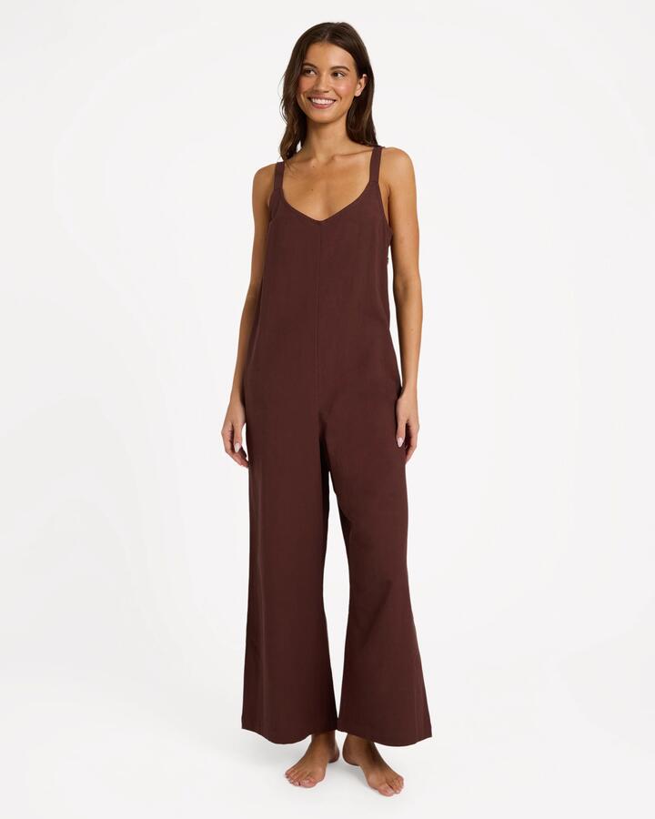Image of Bodysuits. Product name - Roxy Womens Summer Icon Playsuit Java in Java colour by brand - Roxy
