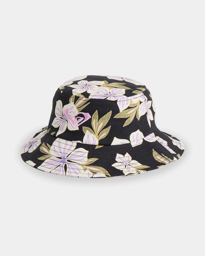 Image of Hats. Product name - Roxy Girls Tiny Honey Bucket Hat Oil Green Of The Pacific Axs in Oil Green Of The Pacific Axs colour by brand - Roxy