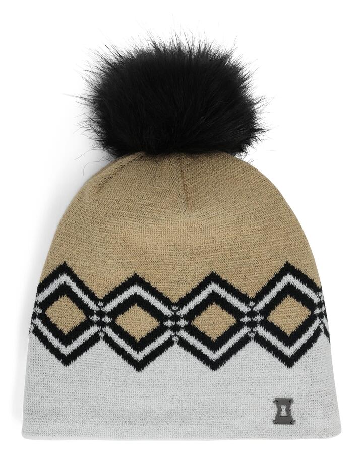 Image of Hats. Product name - Spyder Womens Mountain Beanie White in White colour by brand - Spyder