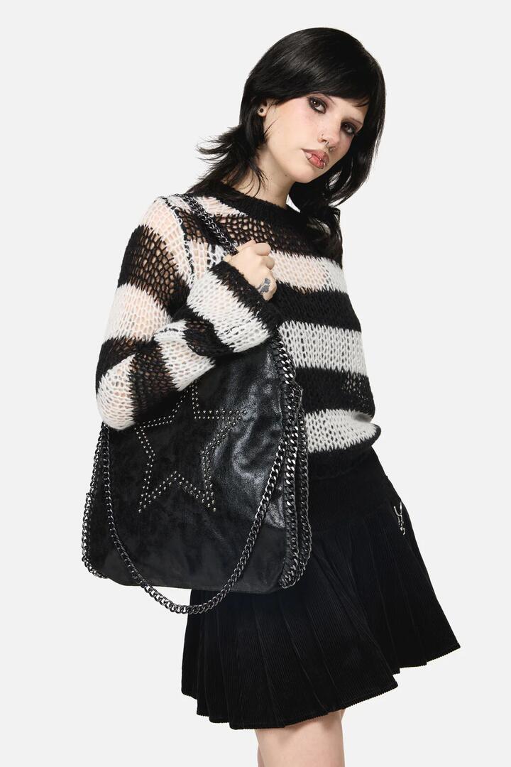 Image of Jewelry. Productname: Star & Chain Slouch Bag in Black colour by brand - Black Friday